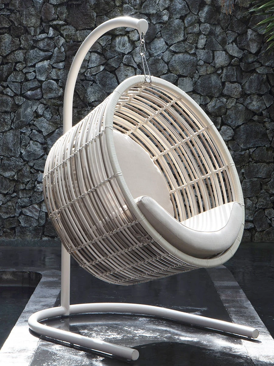 Hanging basket rattan chair rattan woven bird's nest indoor household lazy rocking chair balcony orchid cradle outdoor swing