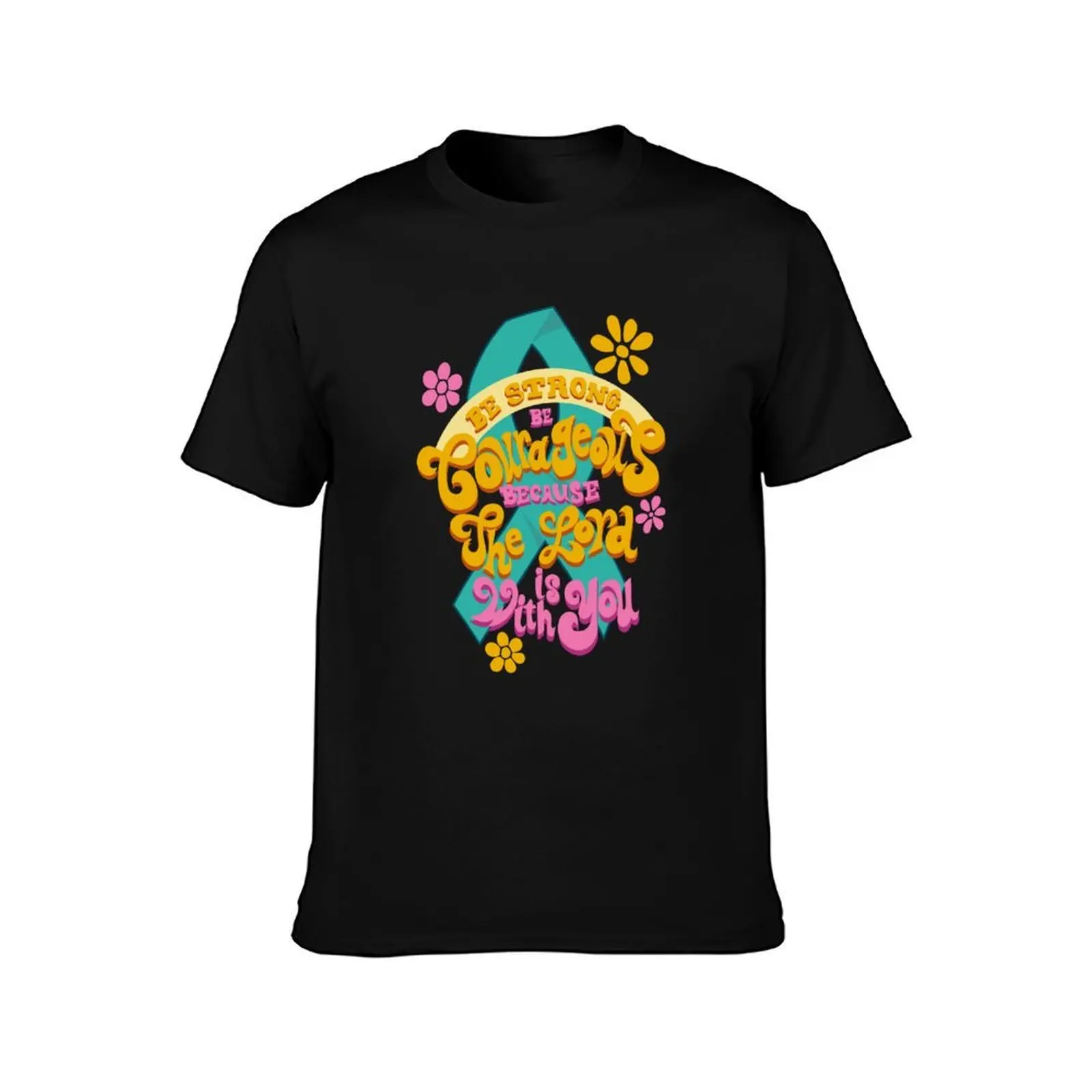 Motivational cancer Teal Ribbon T-Shirt Performance Workout Short Sleeve Tee T-Shirt