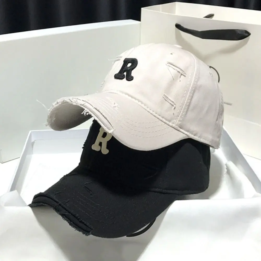 

Хлопковая бейсболка большого размера, регулируемая моющаяся винтажная кепка с утиным языком, защита от солнца с буквами, кепка с большой головкой