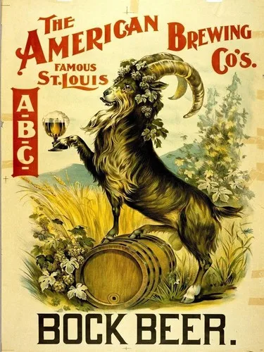 Bock Beer American Brewing Co Advert Vintage Retro Metallschild Wanddekoration A4
