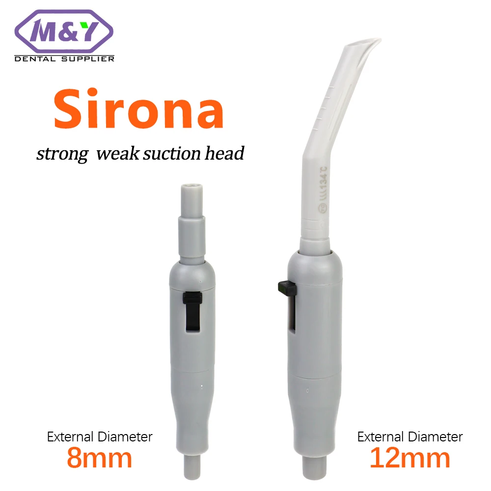 Dental Strong and Weak Suction Handle Si*ro*na* 8mm 12mm Dental Saliva Spray Suction Head Adapter Sleeve Dentistry Material