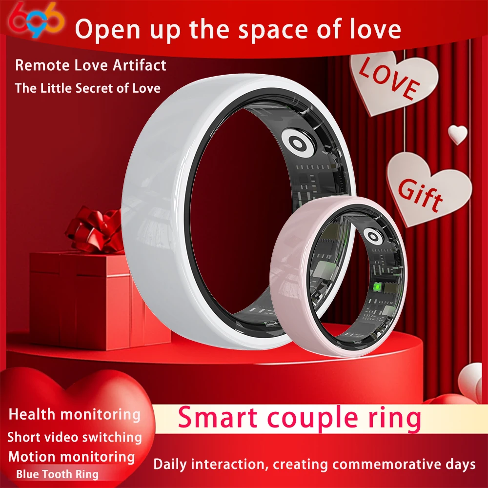 696 Smart Ring Couple Space Interaction Heart Rate Sleep Monitor Waterproof Gesture Control Sports Blue Tooth Bracelet Men Women