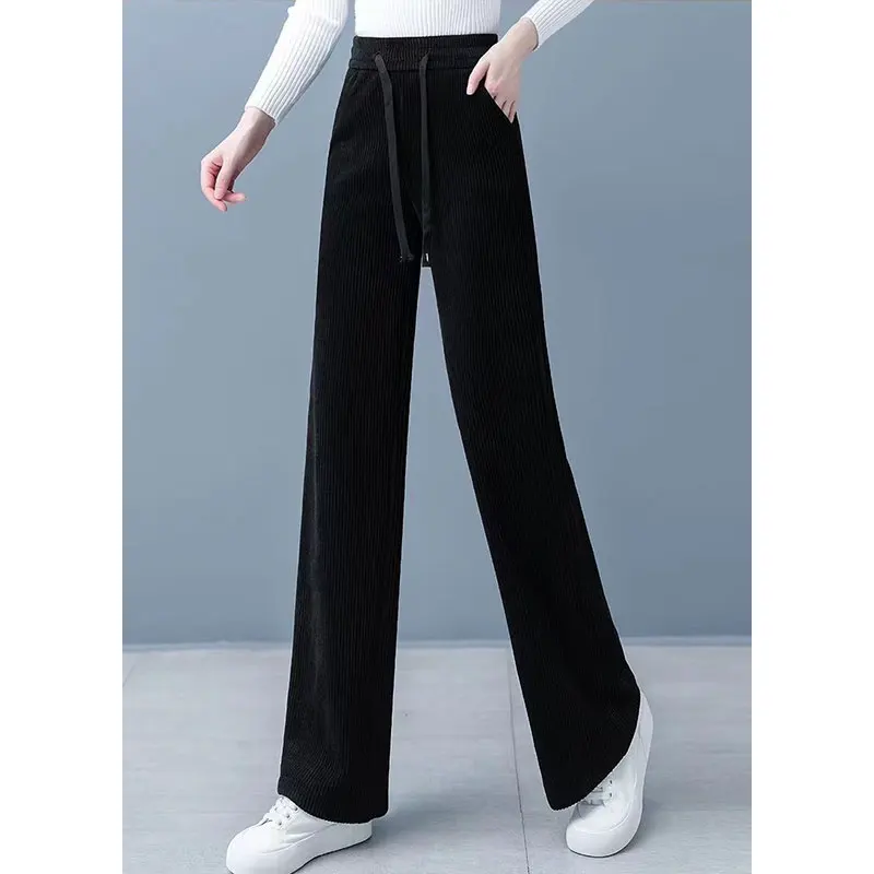 

Women's Autumn Fashion Simplicity Solid Color High Waist Straight Pants Women Clothes Office Lady All-match Casual Trousers