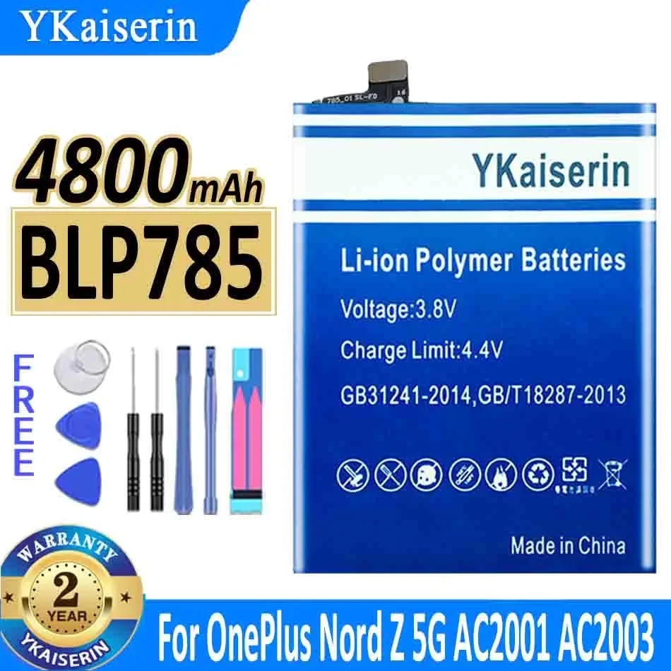 4800mAh/5800mAh YKaiserin Battery For OnePlus 9 10 Pro/Nord Z/N10 5G/2 AC2001 AC2003