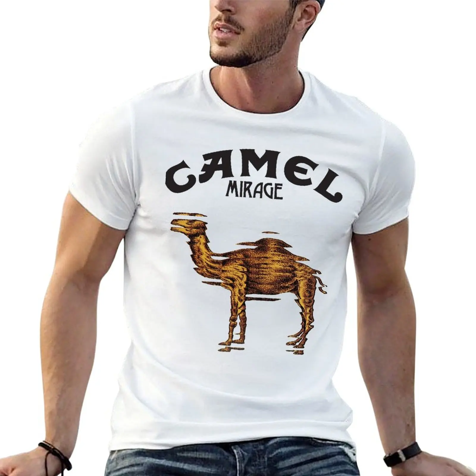 Camel Mirage Band T-Shirt Plus Size Summer Short Sleeve T-Shirt