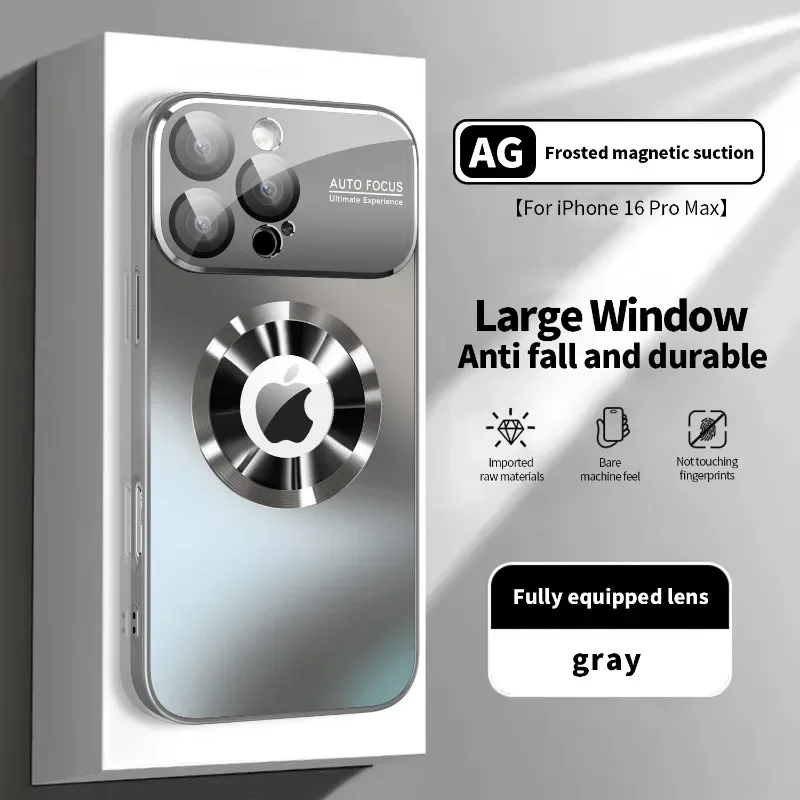 Neue Titan Metallic Luxus Matte Fall Für iPhone 17 16 15 14 13 12 11 Pro Max Für Magsafe Glas Objektiv kamera Schutz Abdeckung – Detail 11