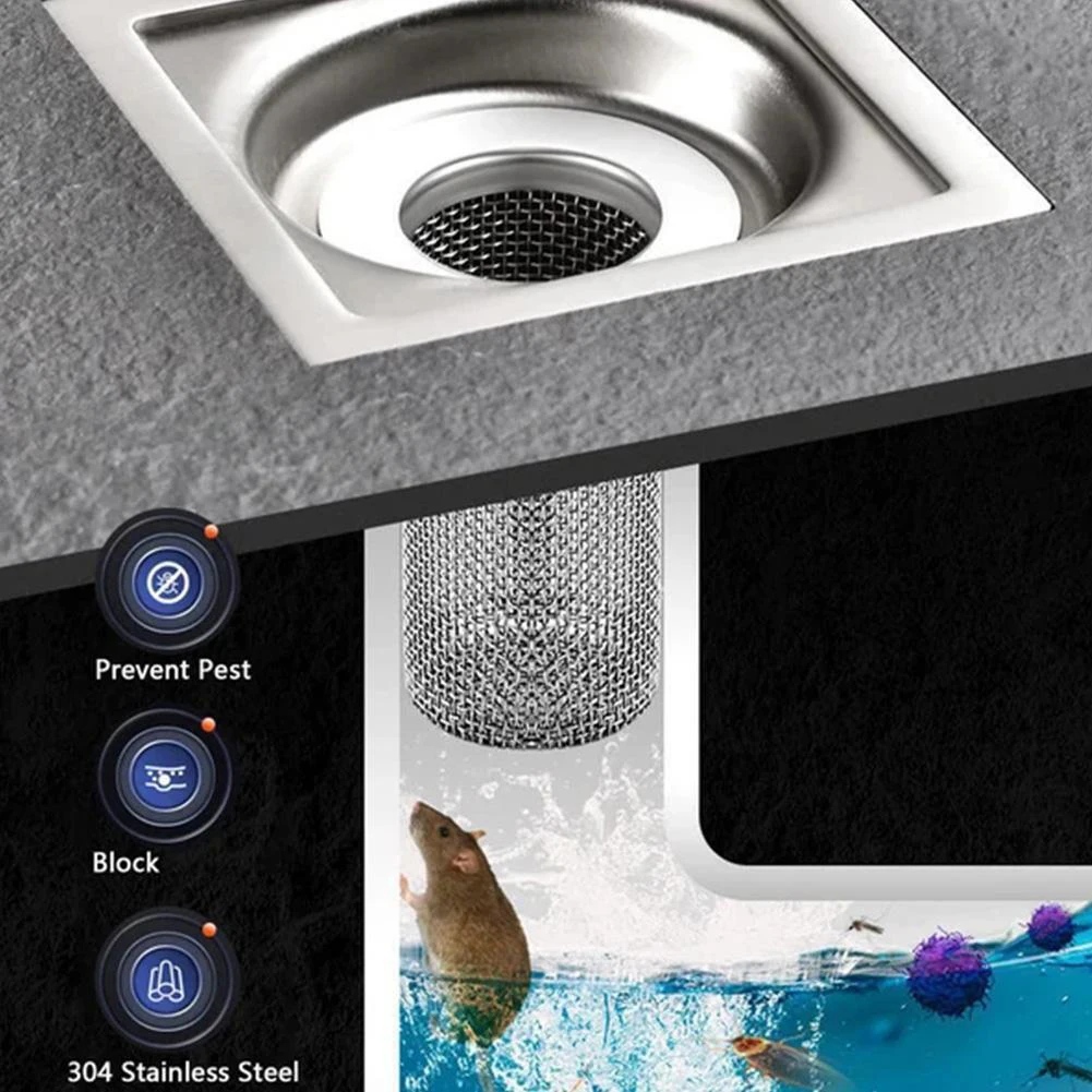 1 pz filtro di scarico a pavimento in acciaio inox tappo per lavabo antiodore Pop-Up Bounce Core tappo per lavabo raccoglitore per capelli filtro per lavello