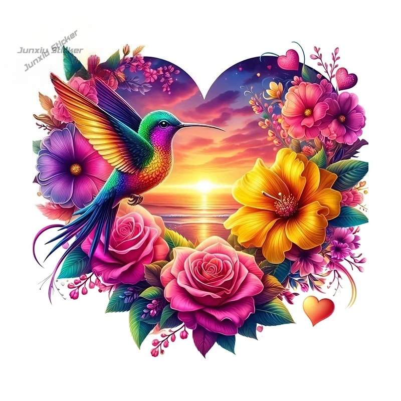

Hummingbird Colorful Decals Motorcycle Car Stickers on Window Body Design for Personalizing Laptops Cars Motorbike