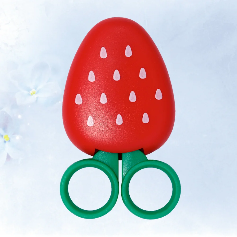 

Strawberry Shape Fruit Scissors Stainless Steel Kids Safety Scissors For School Supplies Red Children Cutting Tool