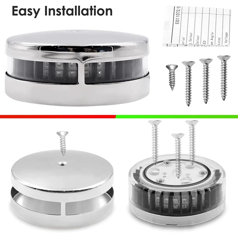 Подсветка для лодки, двухцветная подсветка, подсветка для навигации, красная и зеленая нержавеющая сталь для морской лодки, Понтонной яхты