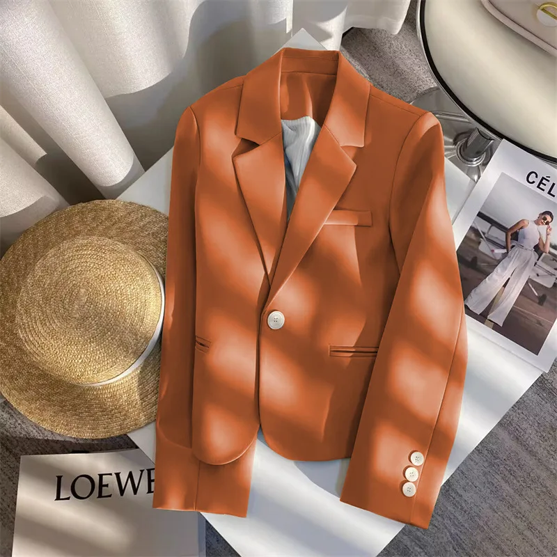Office Lady Blazer per donna 2026 Moda manica lunga Blazer con bottone singolo Cappotti Top femminile Giacche Capispalla