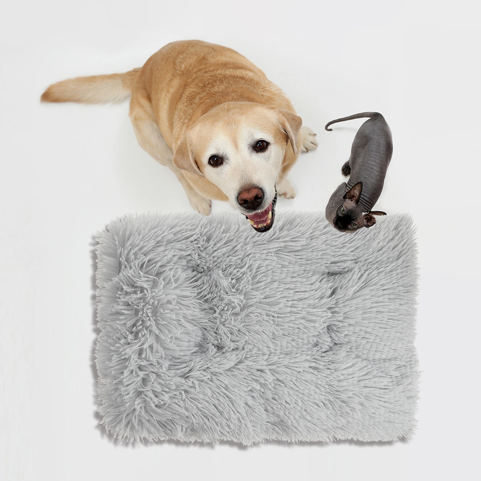 

Warm Long Small Pets Dog Cushion Pet Cushion Grey Supplies Pad Pet Supplies