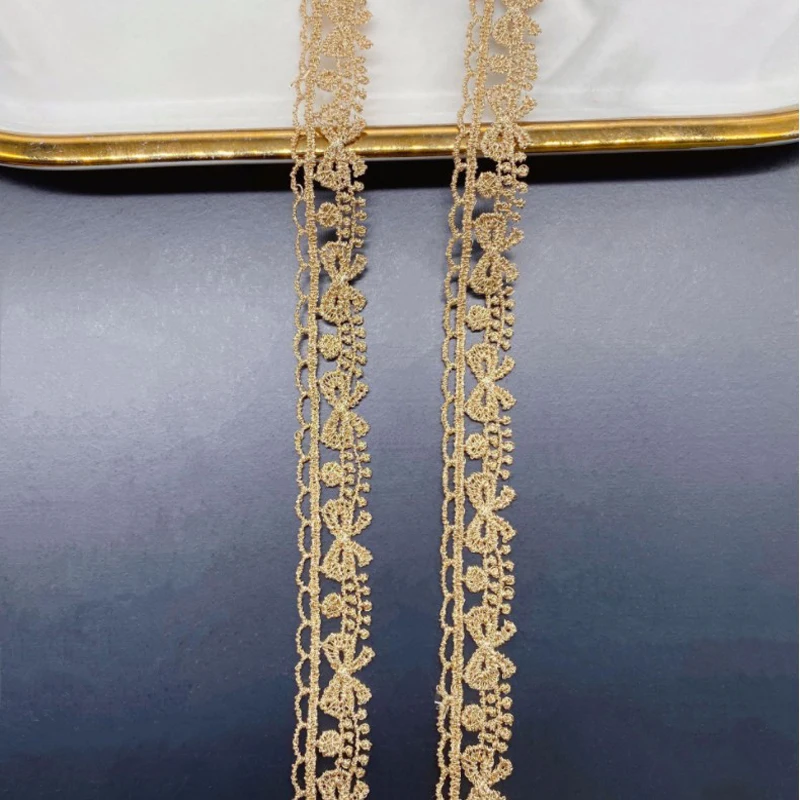 5-20Yds 1.5cm Wide Golden Hollow Fabric Diy Wedding Gold Thread Embroidery Lace Accessories Doll Dress,Bra,