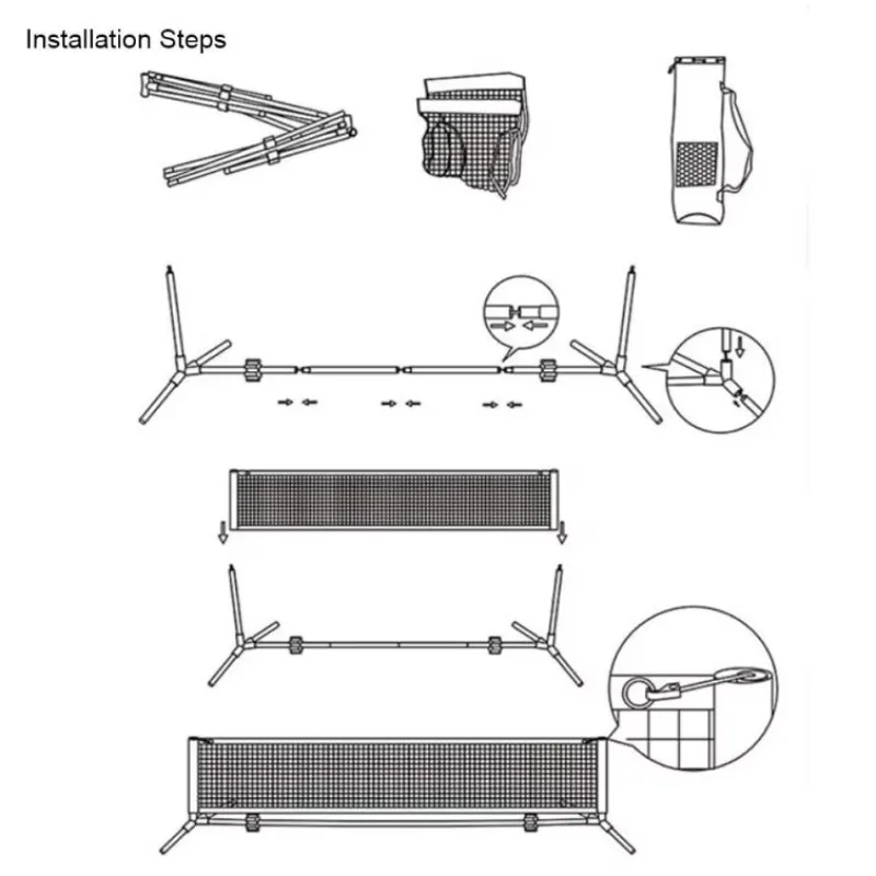 1 red de fútbol portátil ajustable de altura duradera para deportes al aire libre y red de Pickleball portátil con alta calidad 2025
