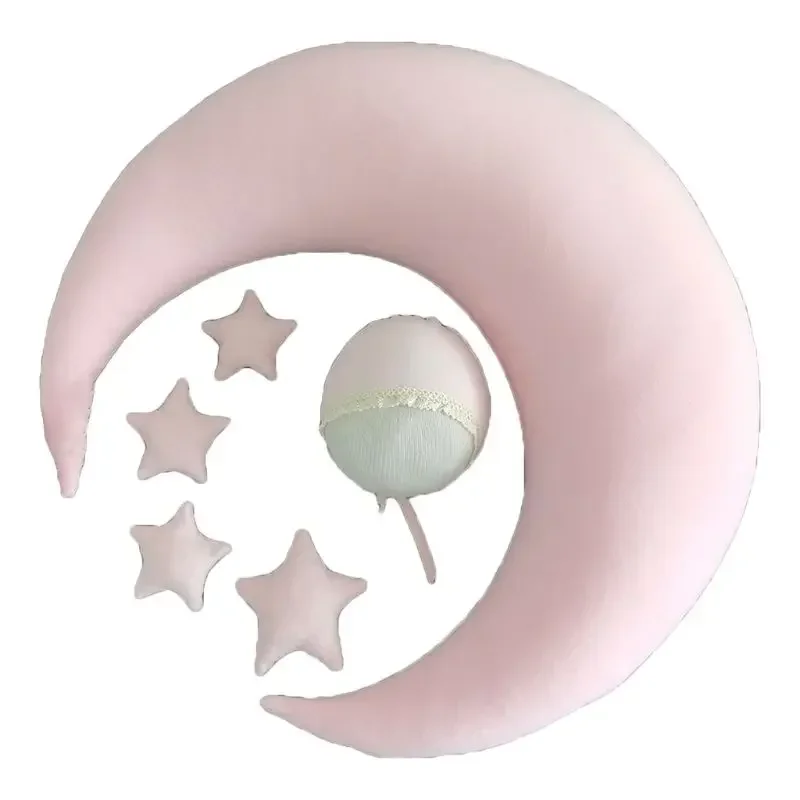 Almohada con forma de Luna y estrella para fotografía de recién nacido, cojín para posar, juego de accesorios para fotografía