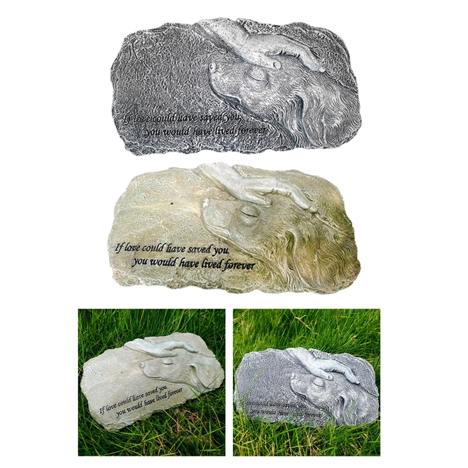 Memorial Plaque Dog Headstone Weather Resistant Indoor Outdoor Loss of Dog Gift Pet Tombstone for Homes Outdoor Gardens Puppy