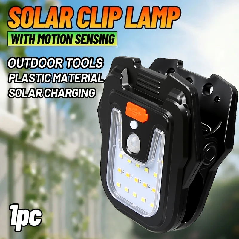 Solar-Clip-Lampe, Bewegungsmelder – Wandleuchte für Garten/Innenhof/Zaun, Notfall-Nachtlicht, Sicherheitsbeleuchtung für den Einsatz im Garten