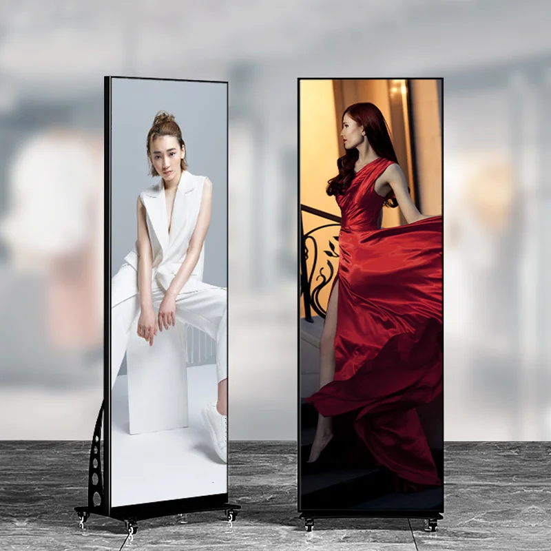 P1.86 P2 1920x640mm WiFi USB Control LED Screen Poster, Portable Floor Standing Screen for Mall Advertising Wholesale