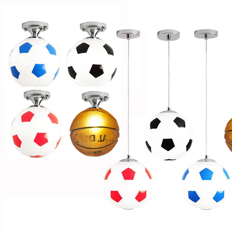 cartoon basketball football led pendant light restaurante cozinha lustre de teto para o bebe kids decoracao do quarto das criancas 01