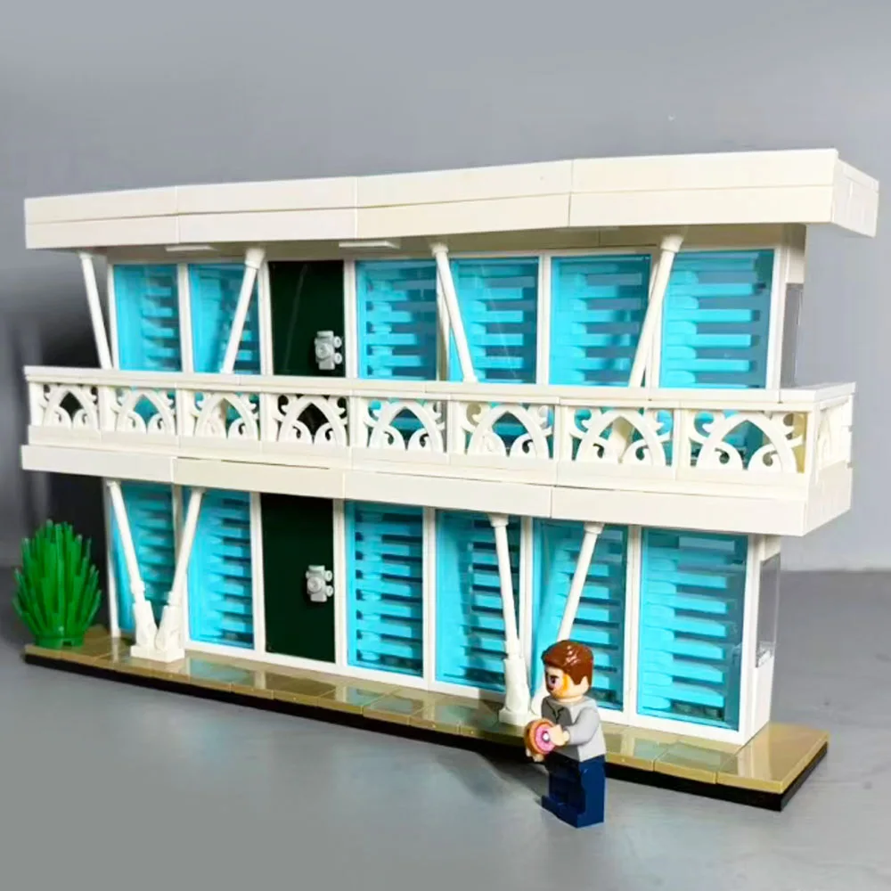 

460 шт. MOC, новый вид на улицу, кровавый набор игрушек для квартиры врача, строительные блоки, кирпичи, подарок на день рождения