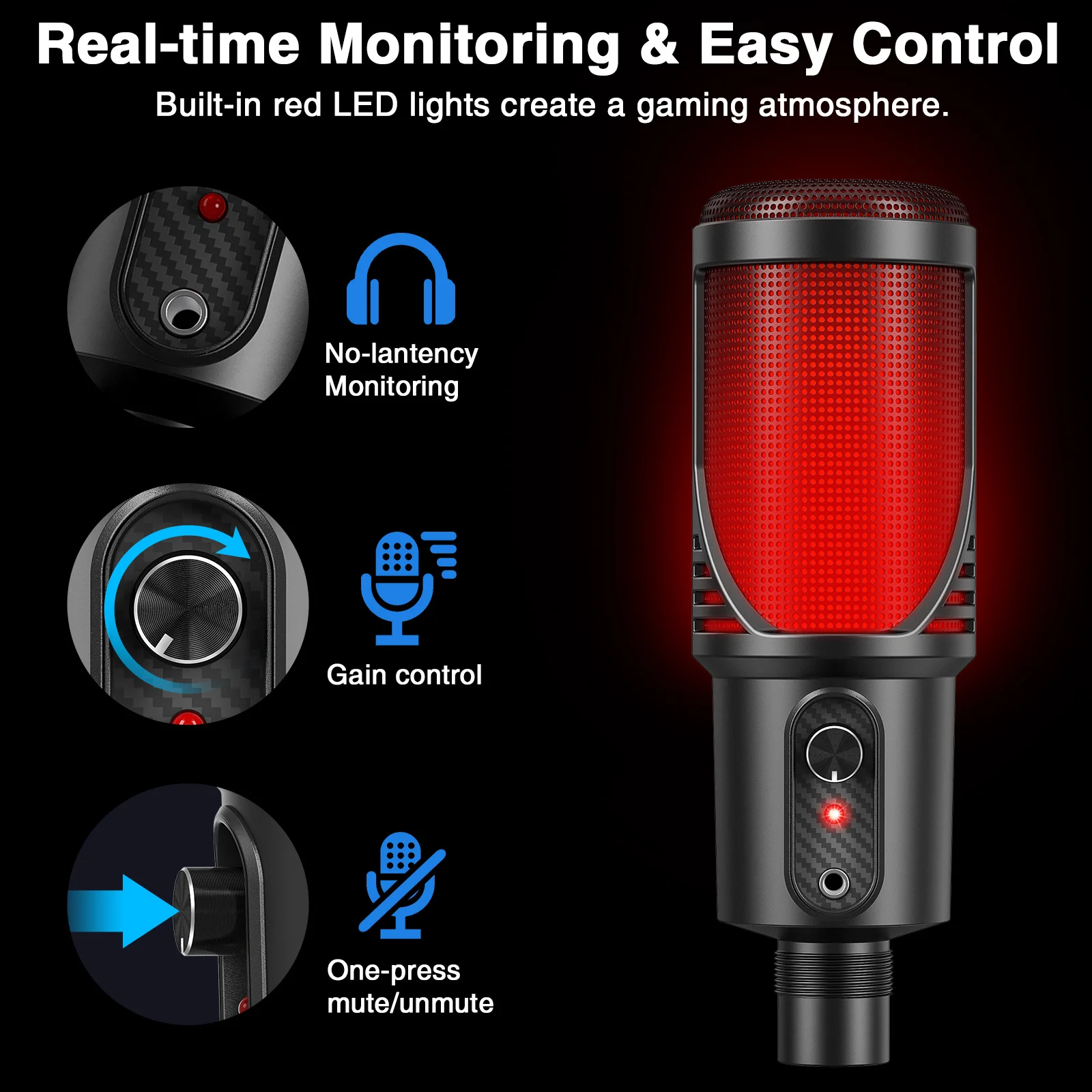 Pro Streaming Usb Mic W/heartbeat Rgb & Shock Mount - Broadcast-Quality Voice & 10 Real-Time Fx for Twitch/esports Tournaments