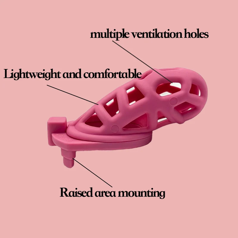 New color male penis lock, chastity cage with lock and 4 rings, 2026 New Virginity Lock Cage SM Teasing Breathable Resin Male view 2