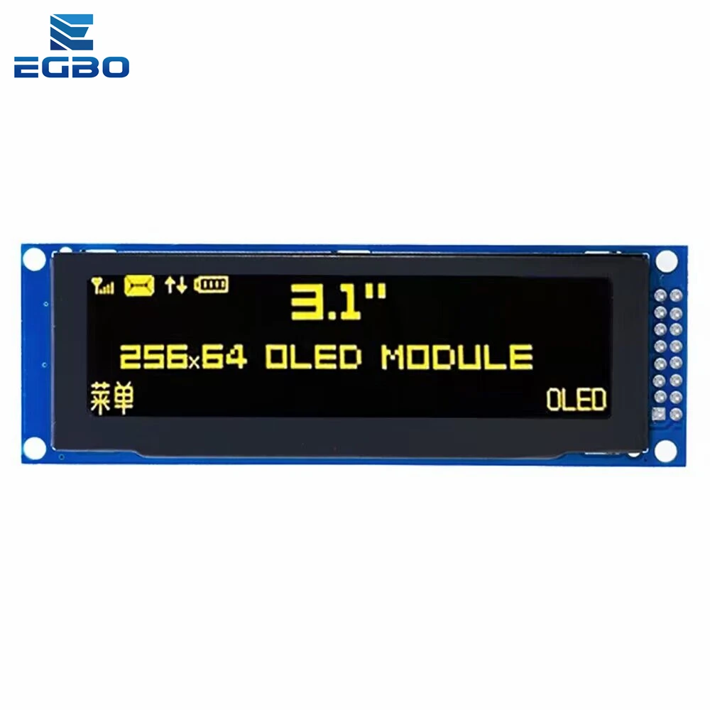 EGBO 리얼 OLED 디스플레이, 3.12 인치 256x64 25664 도트 그래픽 LCD 모듈 디스플레이 스크린, LCM 스크린, SSD1322 컨트롤러, 지지대 SPI