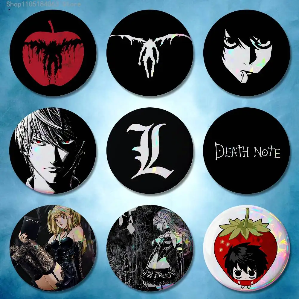 

D-Death N-Note Misa L Yagami Badges Button Round Creative Pin Brooch Badge Bag Decor Accessories Fans Collect Friends Gifts