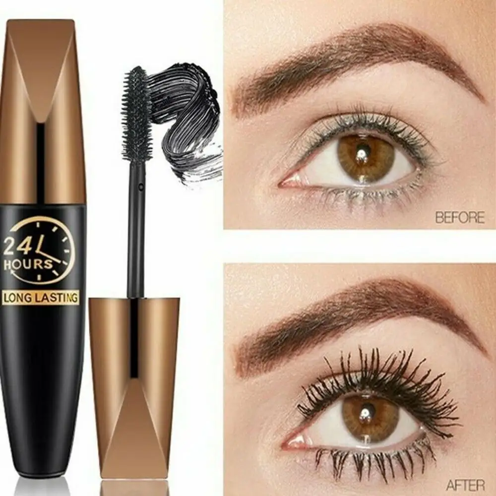 Longlasting Smudge-proof Quick Drying Voluminous Fiber Lashes Extension 4D Silk Fiber Mascara Eye Makeup Tool
