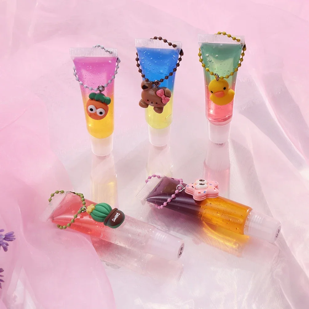 Private Label Lip Gloss Nourishing Repair Custom Logo Moisturizing Anti-chapped Soft Long-lasting Makeup Wholesale with Pendant