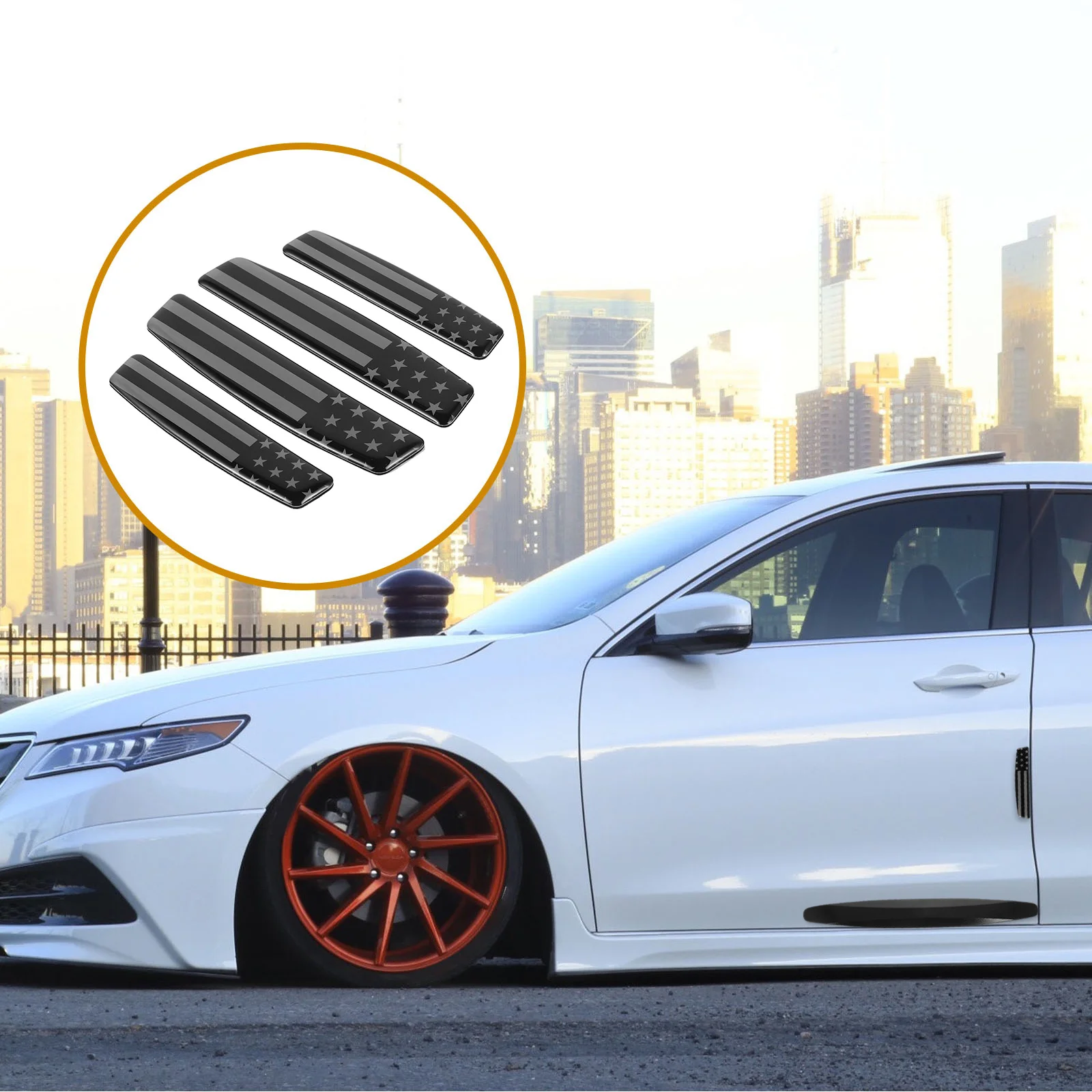 

4pcs Car Door Edge Guards Anti Scratch Bumper Guards Universal Fit Resin Glue Easy Install Car Accessories Door Protector For
