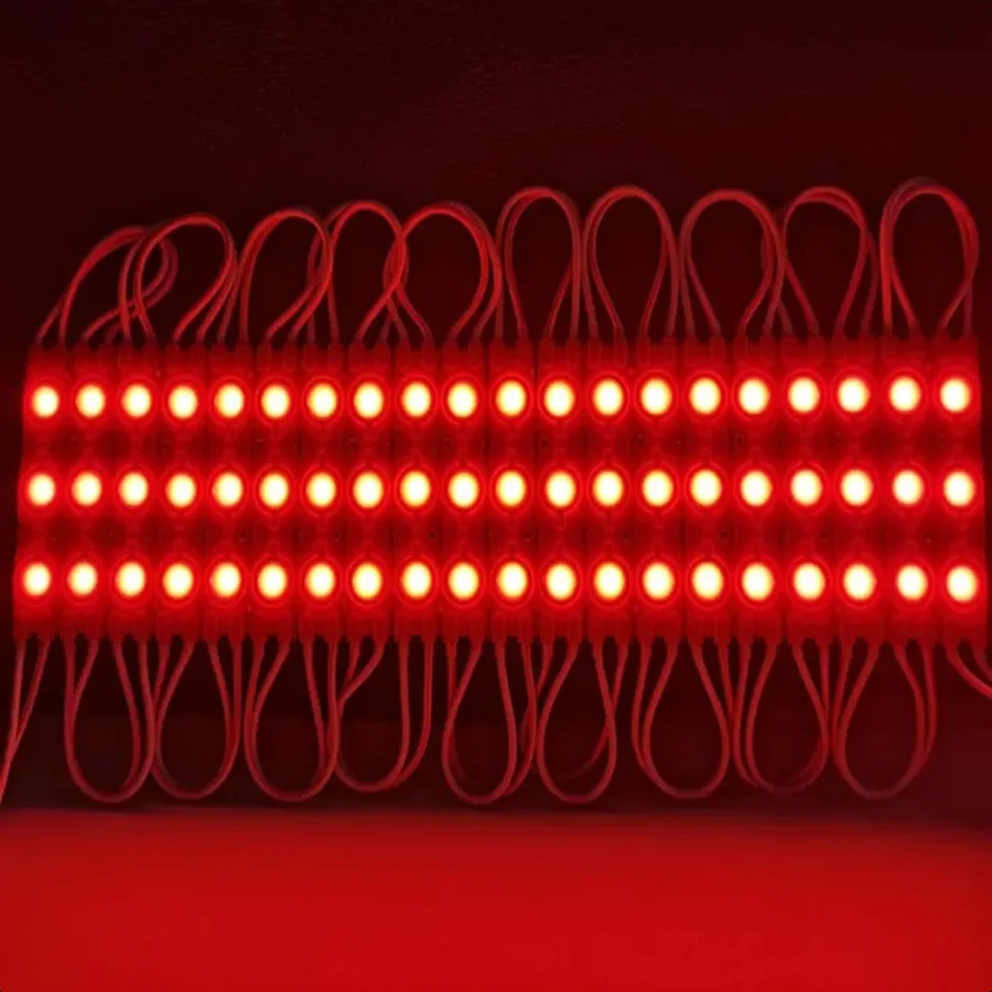 Modulo LED 100PCS Luce rossa per insegne 12V DC 5630 SMD 3 LED Luce per finestra Impermeabile per lettera Pubblicità Segno Decor Alimentazione rossa