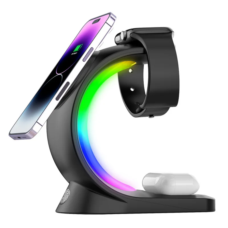 

Three in one wireless charger suitable for Apple Magsafe magnetic wireless fast charging desktop stand