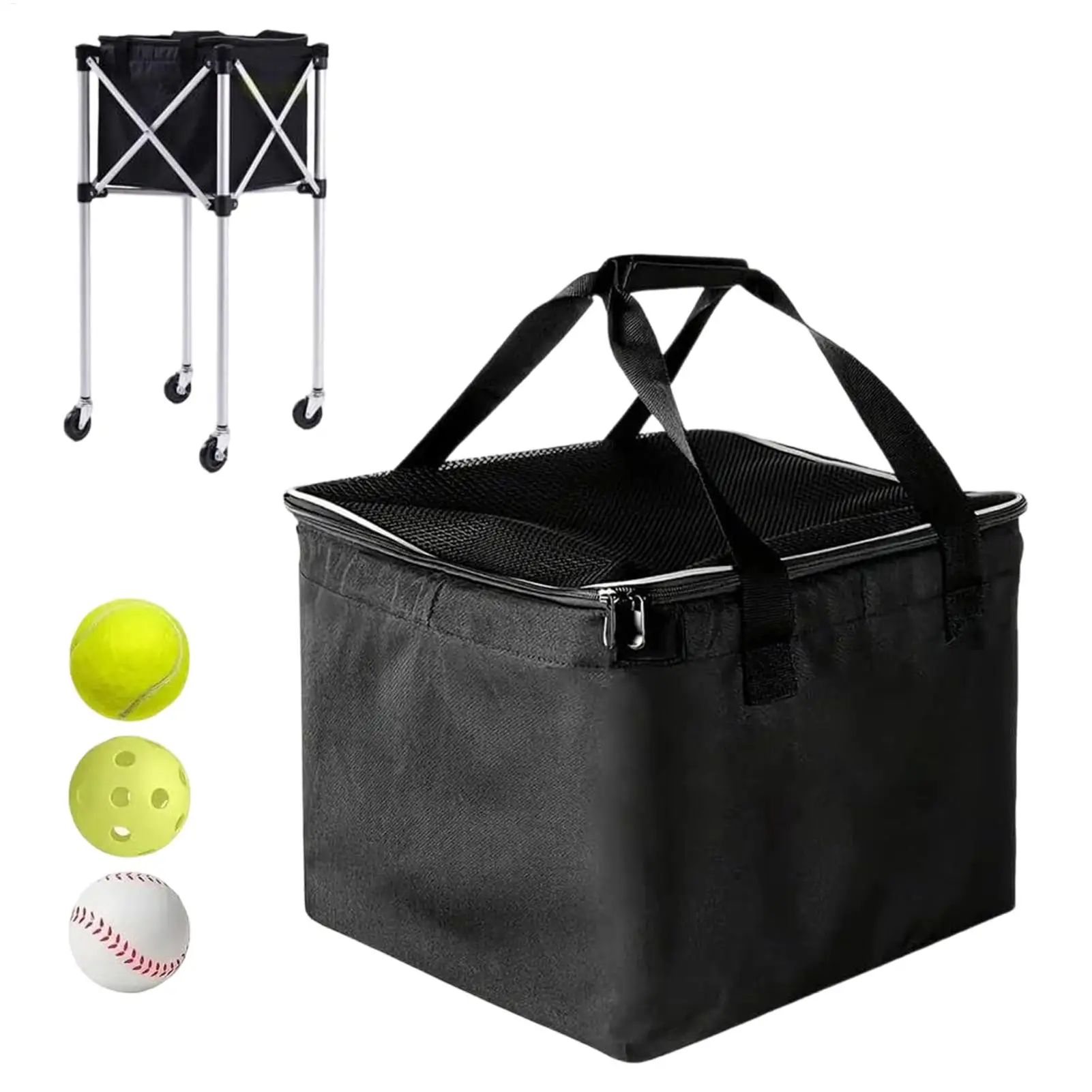 

Large Capacity Tennis Ball Storage Bag Portable Ball Picker Container Durable Carry Pouch Fit Tennis Baseball for Court Training