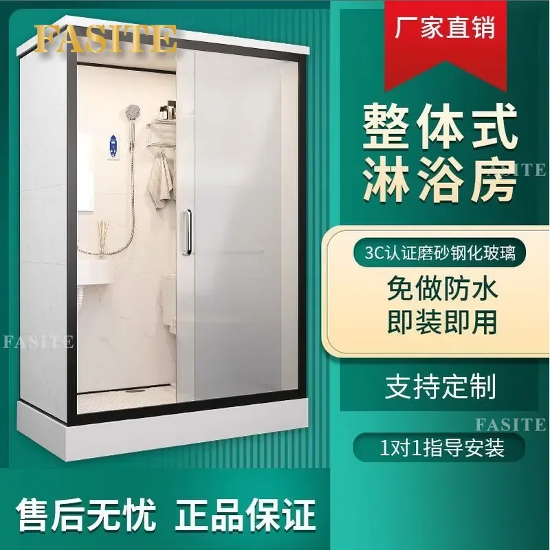 For Integrated Shower Room Bathroom with Squatting Pan Household Rental Compact All in One Bath Unit Easy Install