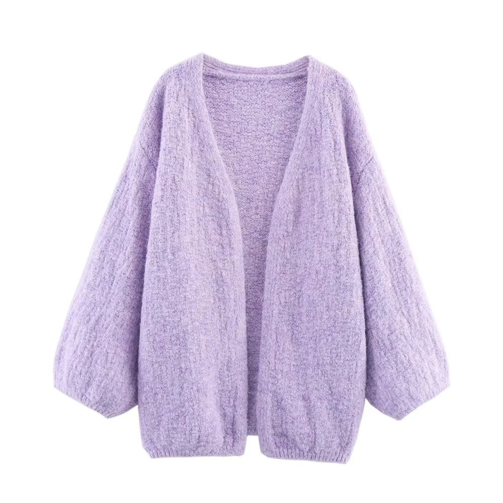 Autunno nuovo abbigliamento da donna Giacca in maglia senza bottoni ampia e versatile alla moda in stile europeo e americano
