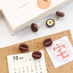 10 Pcs Chocolate chip bean Thumbtacks Tone Corkboard Photo Push Pins Wholesale