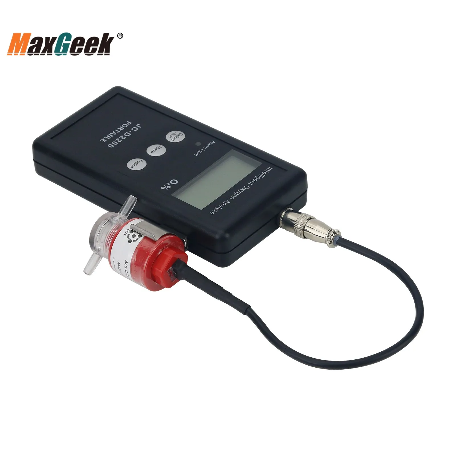 Maxgeek JC-D2200 draagbare zuurstofanalysator O2-analysator (met UK-sensor) ondersteunt zuurstofbereik van 0,000-99,99%