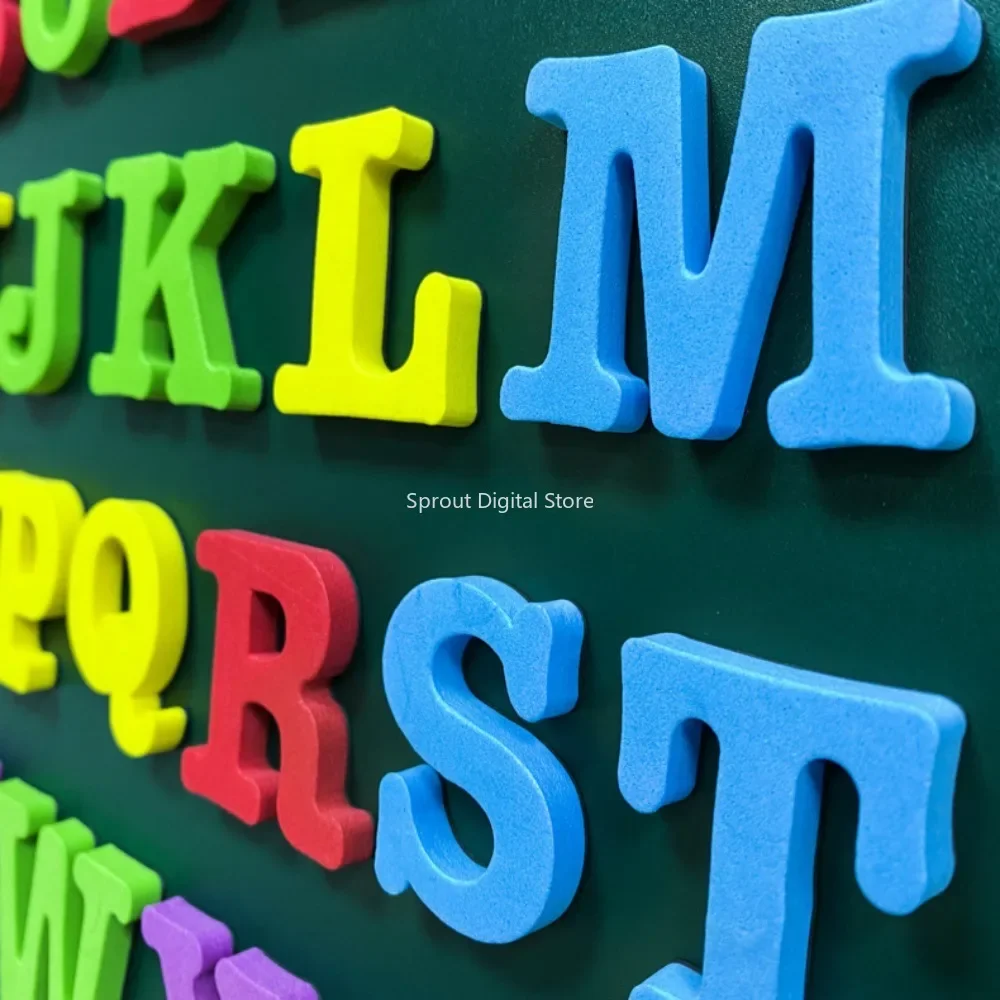 Huruf magnetik angka alfabet ABC 123 magnet kulkas plastik pendidikan prasekolah belajar Set mainan Uppercase huruf kecil Matematika