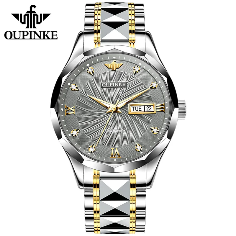 OUPINKE Mechanical Watch Men Sapphire Mirror 5ATM Waterproof Luminous Date Tungsten Steel Automatic Watches Reloj Hombre