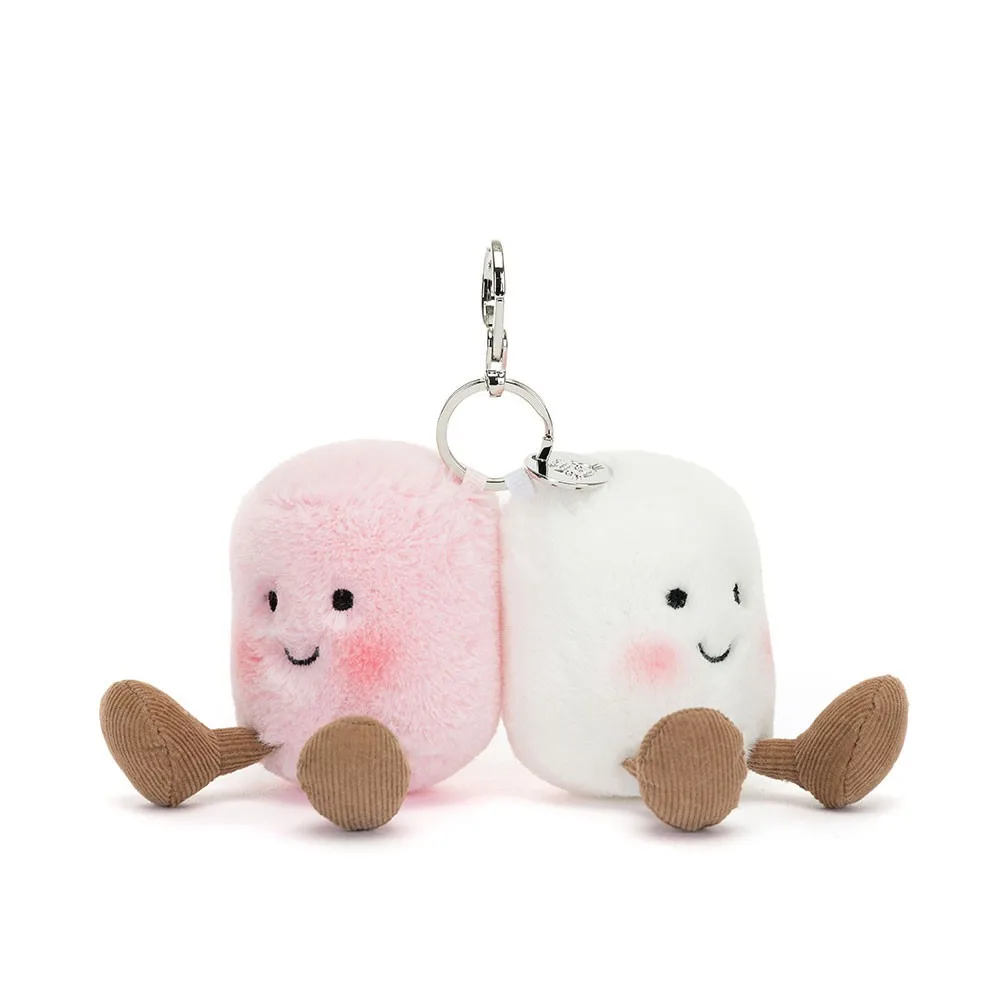 

Kawaii Jellycat Amuseables Pair of Marshmallows Bag Charm Anime Soft Plush Keychain Cute Plushies Stuffed Pendant Perfect Gift
