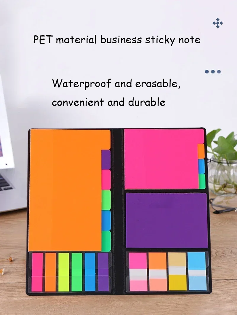 Material Waterproof Business Supplies Combination Sticky Office And Notes PET Erasable