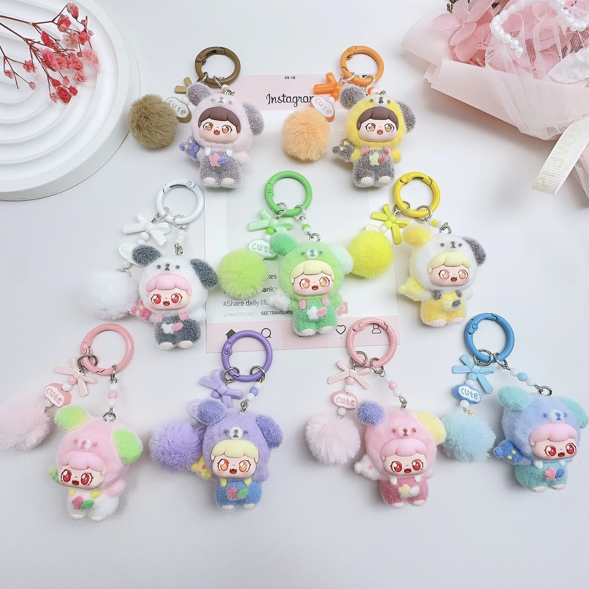

Cartoon funny and cute baby keychain - adorable kid gift for trendy occasions
