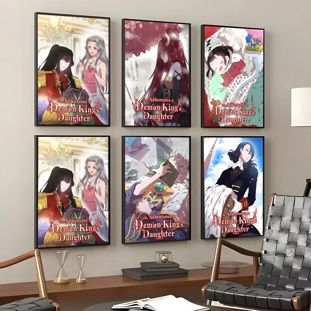 Anime The Demon King's Daughter Is Too Kind Poster Self-Adhesive Waterproof Wall Stickers, Coffee Bar Home Wall Decor