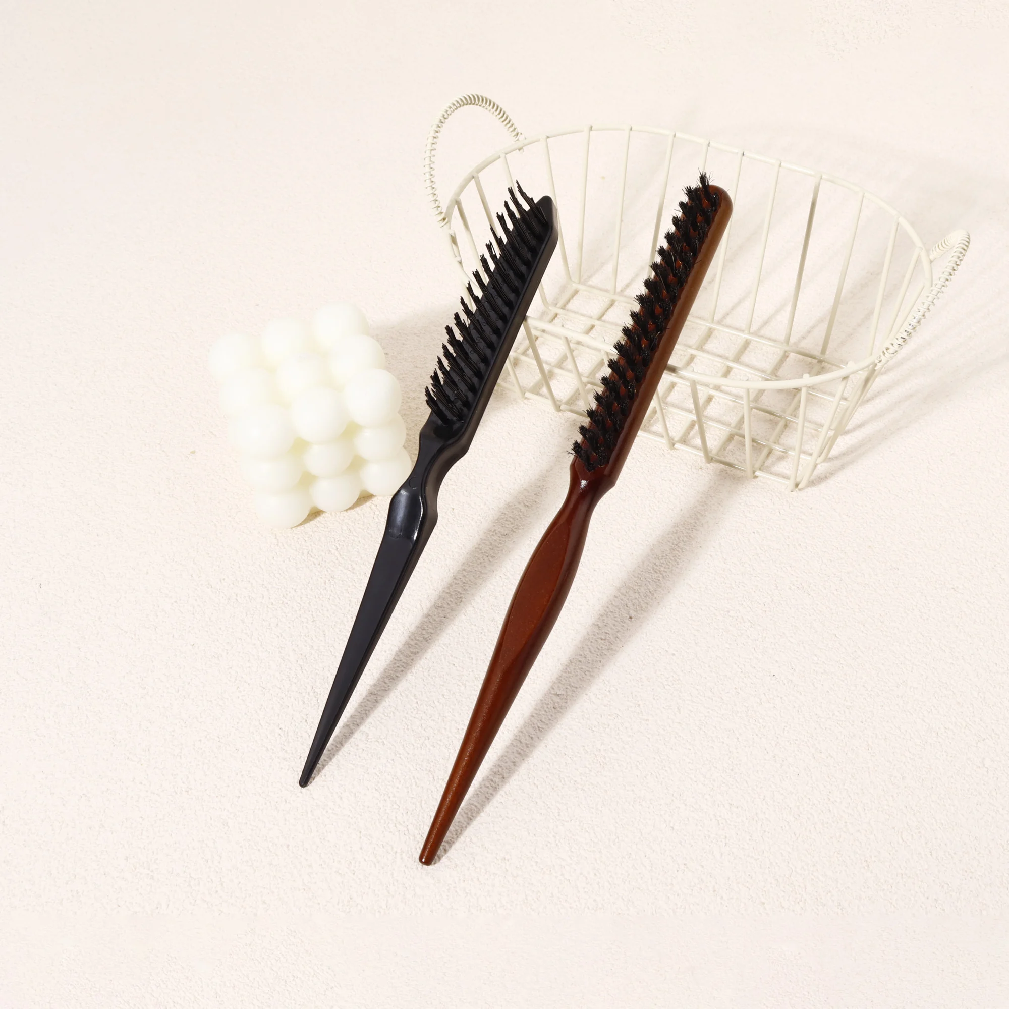 Escova de cabelo estilo, escova de cabelo de cerdas, escova de cabelo antiestática profissional, pente de estilo fofo, especial para perucas de cabelo real