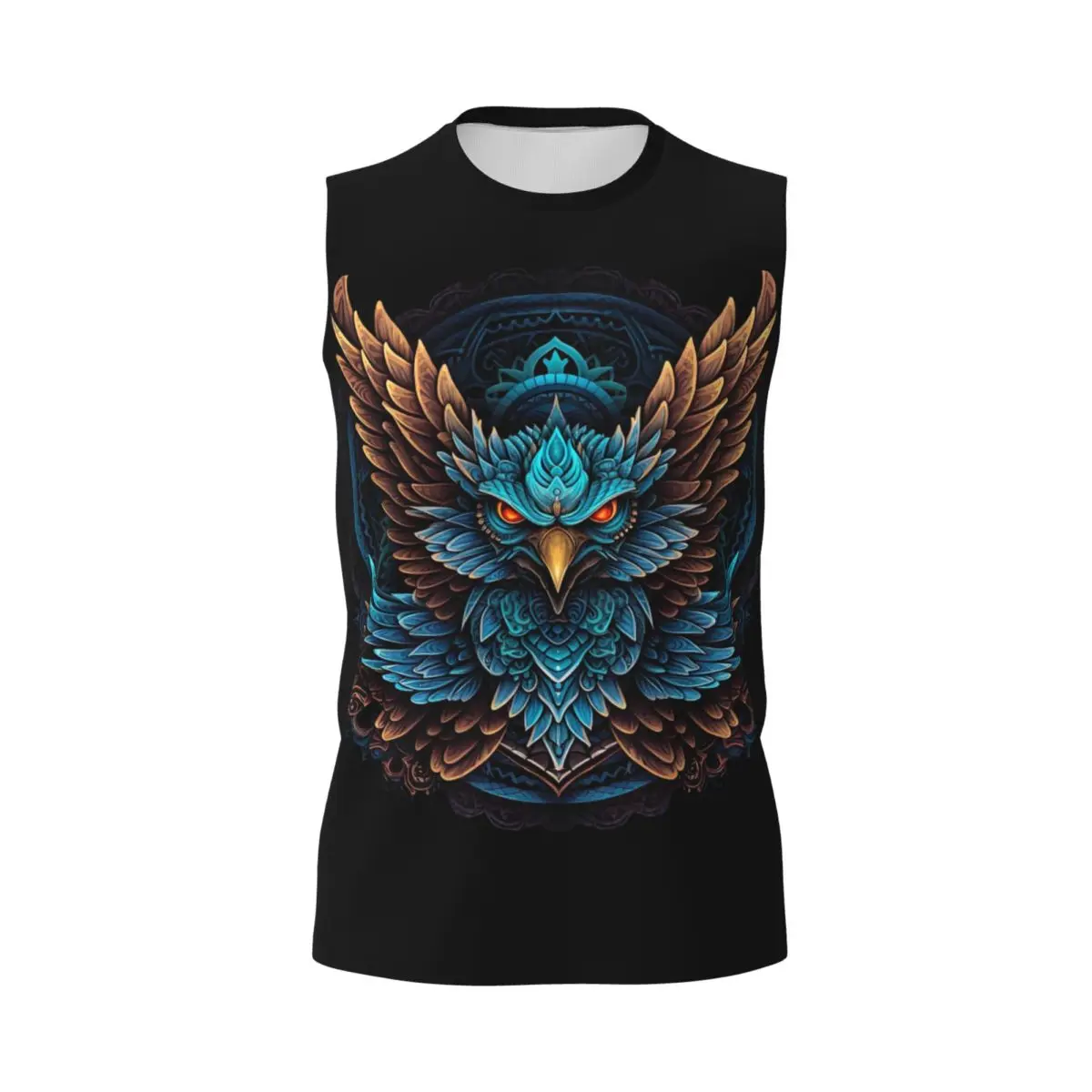Fierce Eagle Men Printed Sleeveless T-shirt Casual Hip Hop Street Style Beach Holiday Tank Tops
