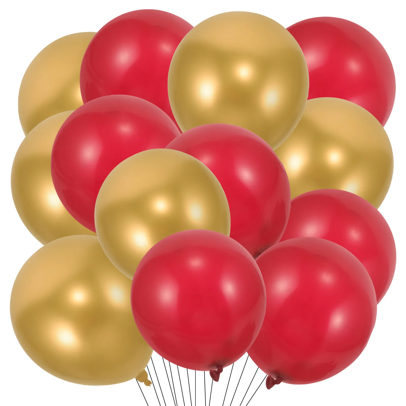 

150Pcs Wedding Balloons Latex Party Balloons Elegant Decoration Valentines Day Festival Supplies Red Golden Party Supplies