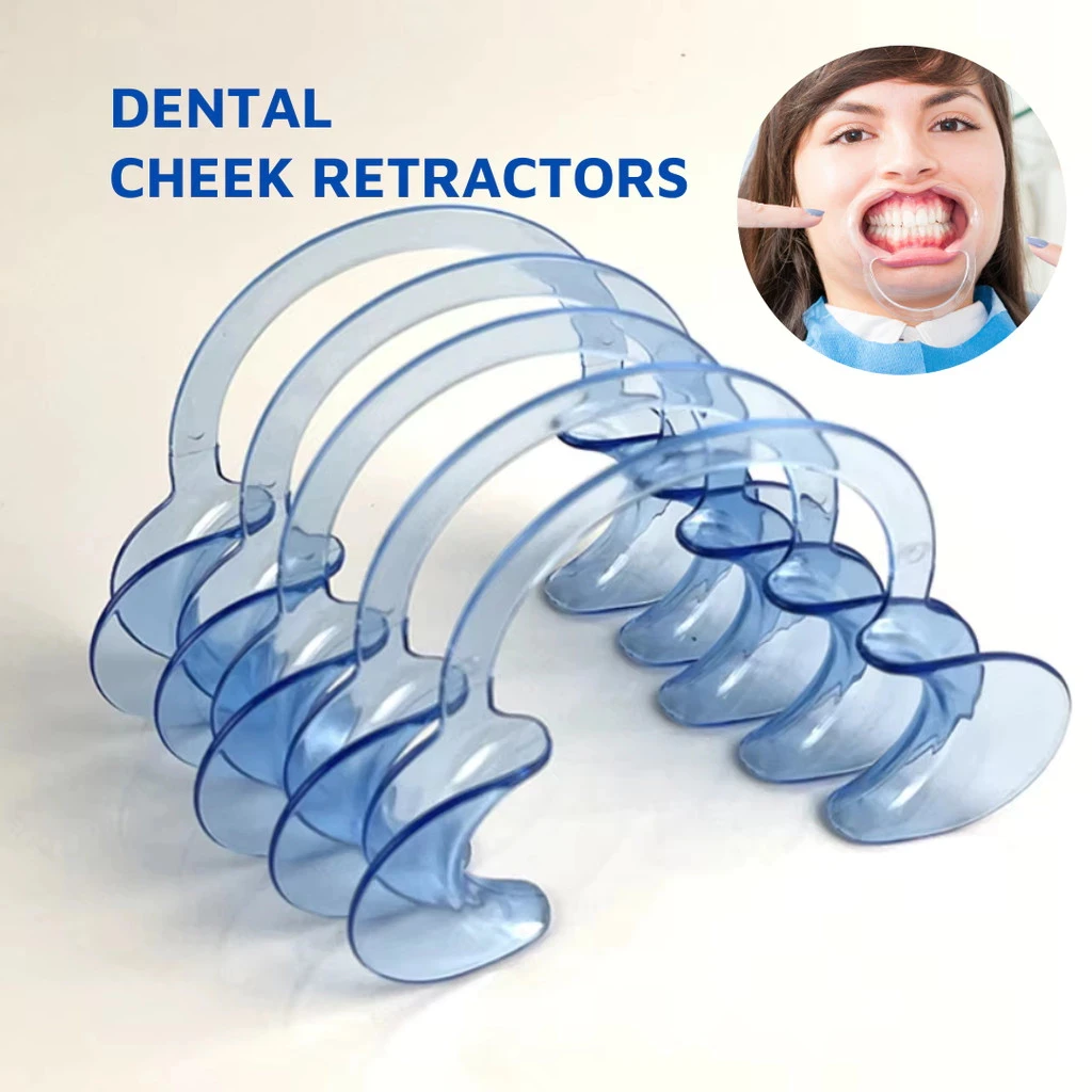 

5 шт./лот C-образный ретрактор для щек, пластиковый открывалка для рта, большой/средний/маленький ортодонтический инструмент, внутриротовой ретрактор для щек