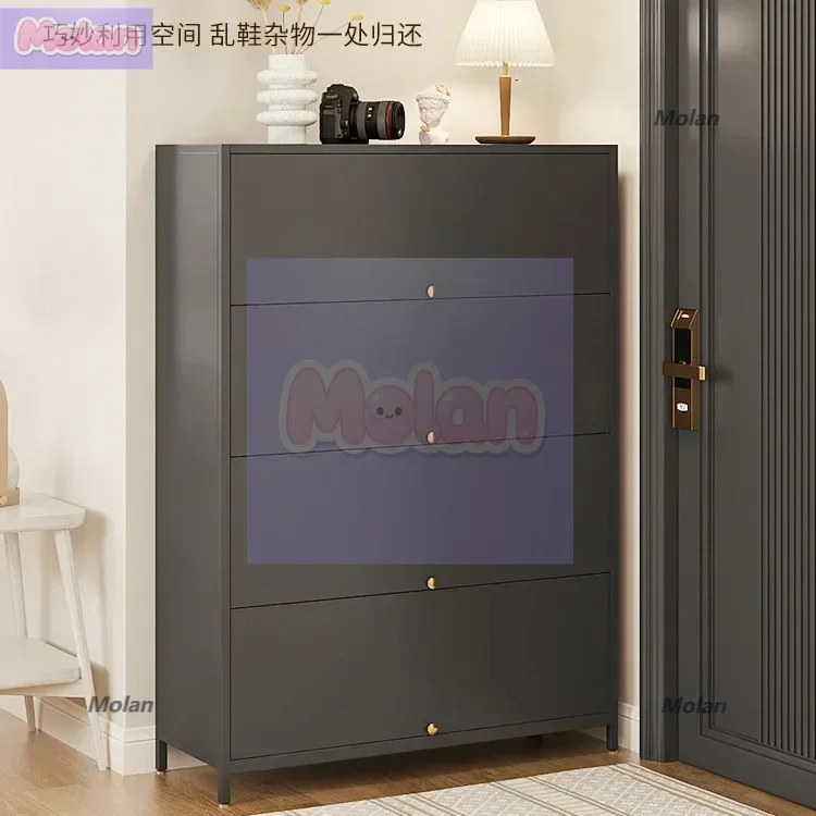 

#Internet celebrity home shoe cabinet door steel floor multi-layer dust storage shoe rack entrance large capacity open