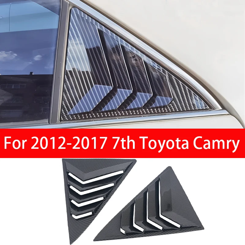 

For Toyota Camry Sedan 2012-2017 Car Rear Louver Window Side Shutter Cover Trim Sticker Vent Scoop ABS Carbon Fiber Accessories